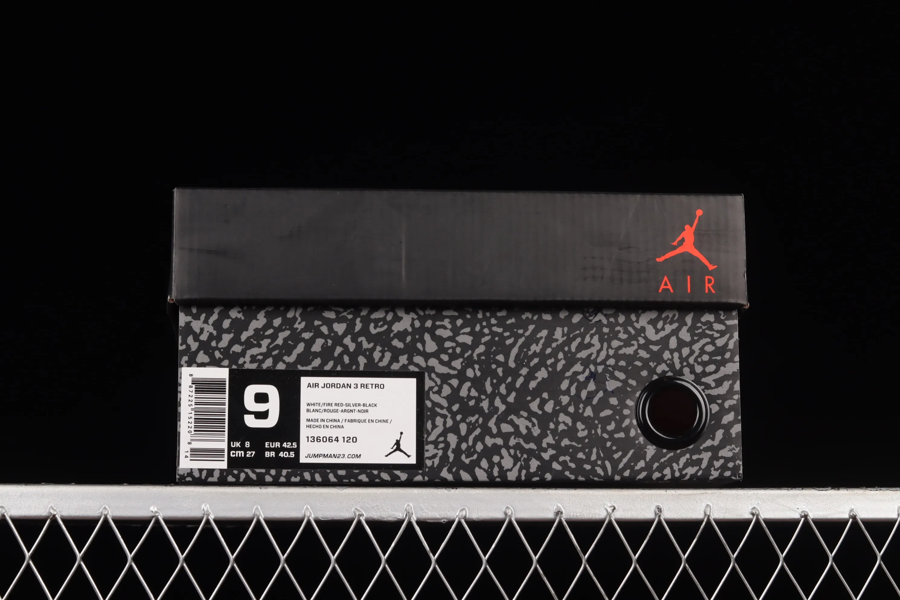All categories Air Jordan Jordan series basketball shoes Air Jordan 3 Air Jordan Retro AJ3 Joe 3 white and red manuscript burst pattern sports basketball shoes 136064-120